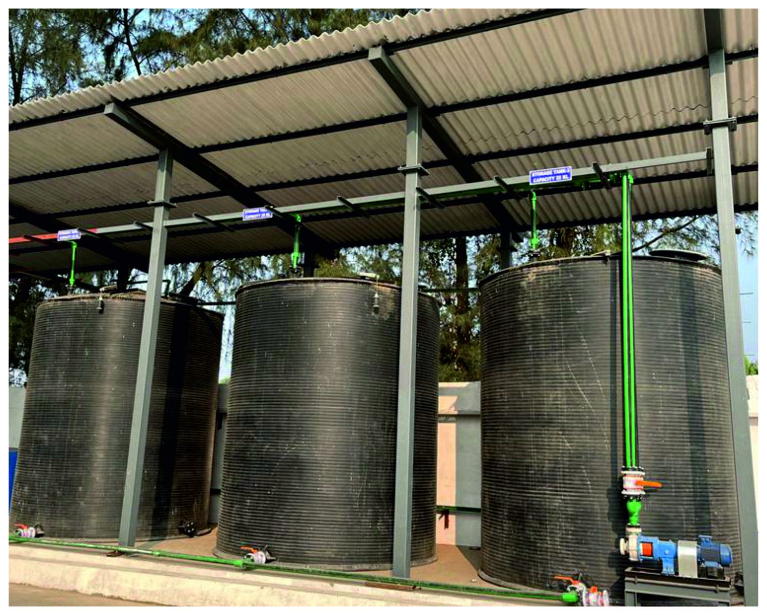 Storage tanks at a Lamma-engineered plant